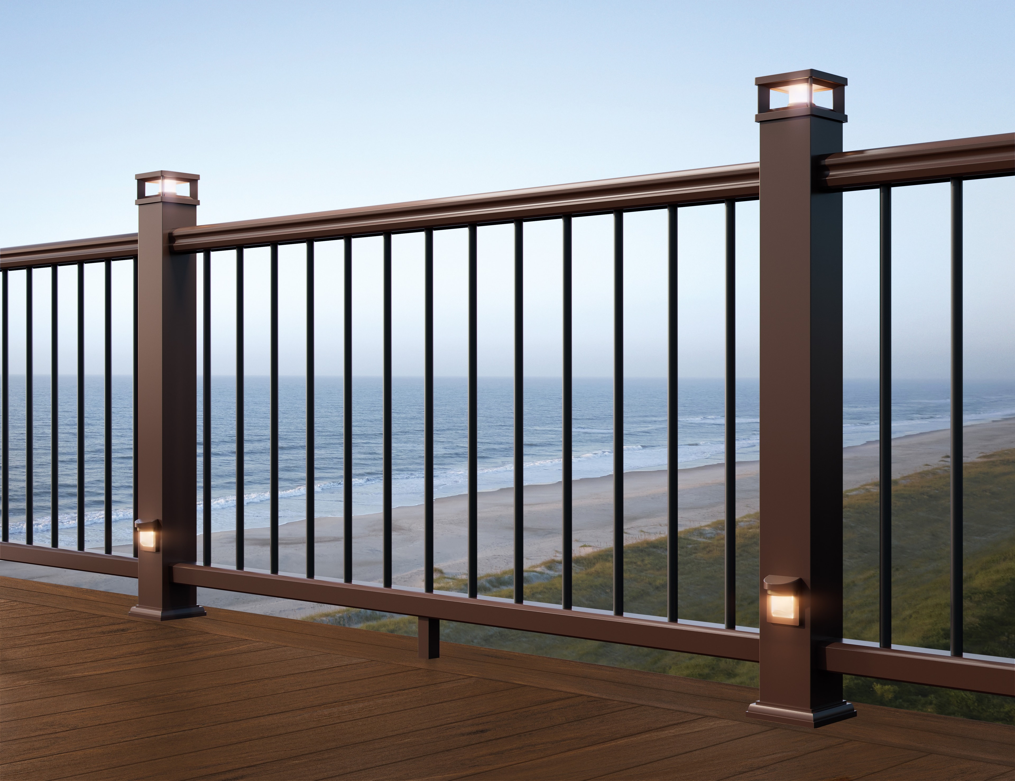 TimberTech RadianceRail Express in Kona with Mahogany decking